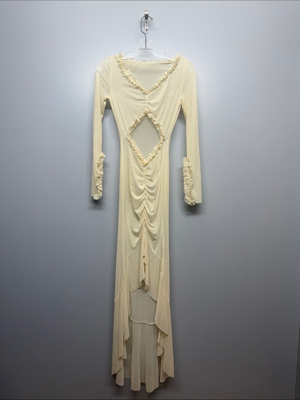 Renaissance Cut Out Fairycore Angelcore Coquette Ethereal Sheer Soft Maxi Dress